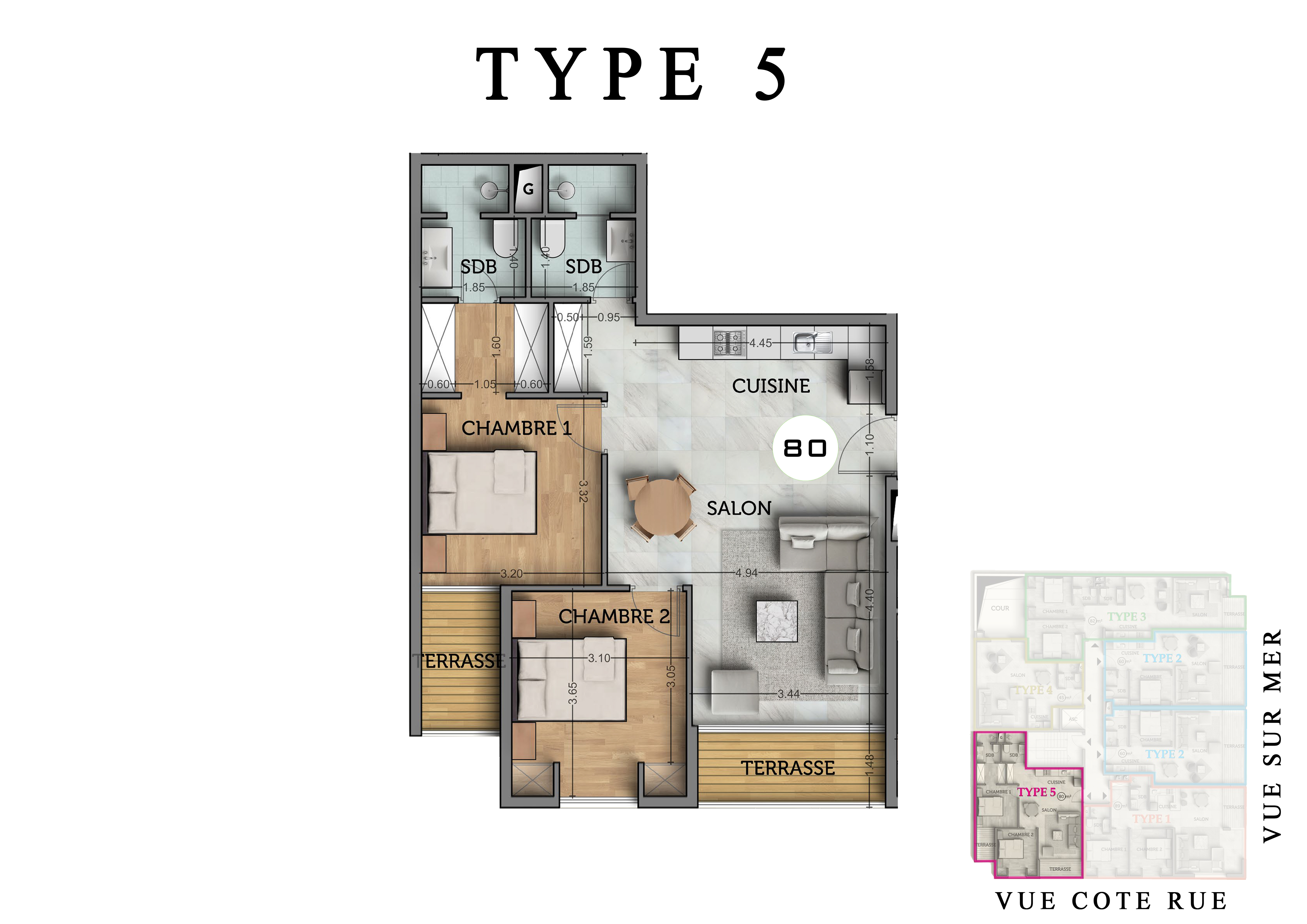 The View II — plan appartement Type 5