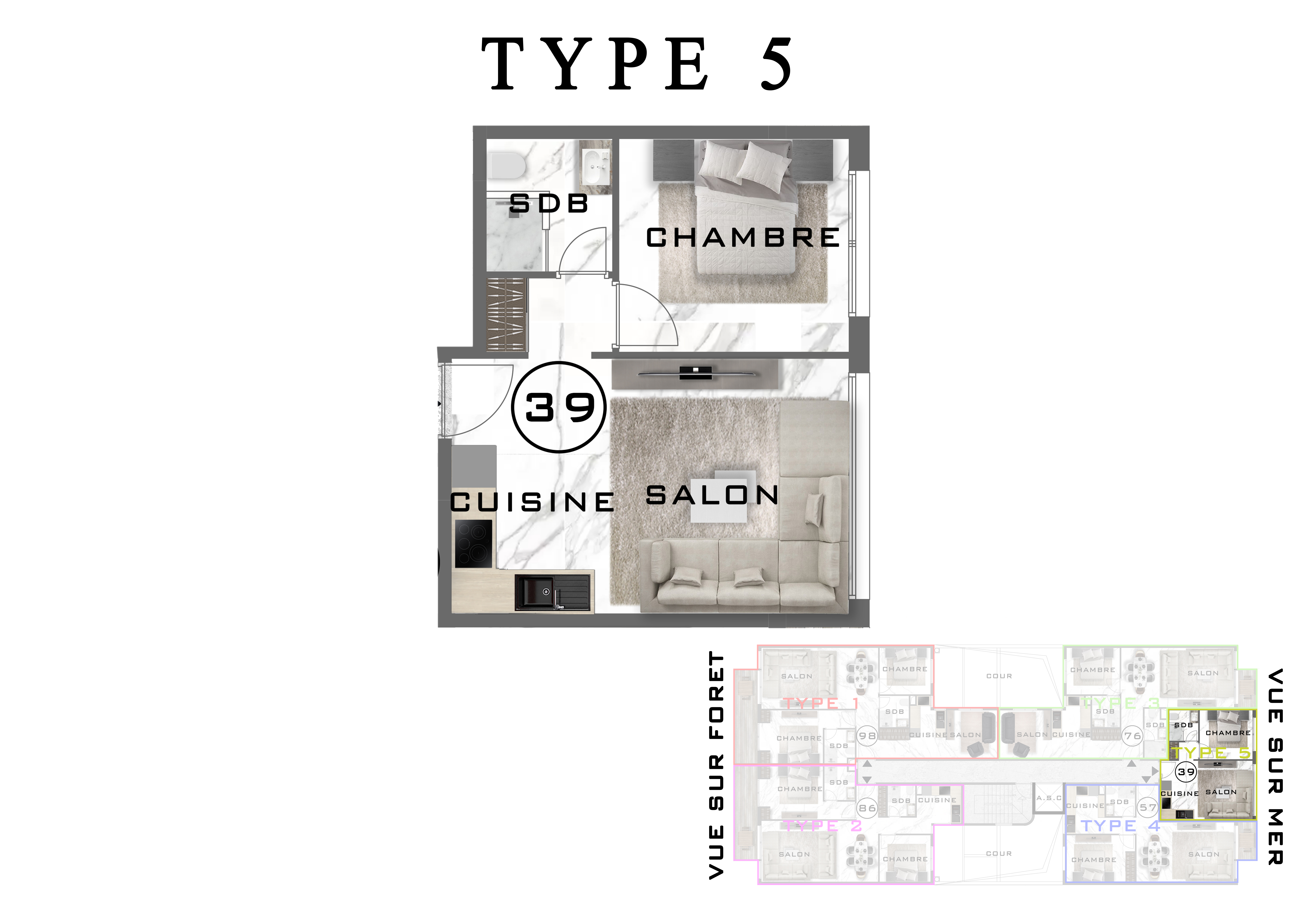The View IV — plan appartement Type 5